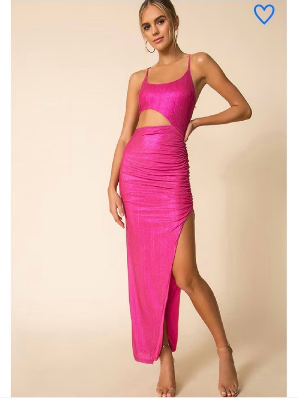 superdown Vibrant Hot Pink Ribbed Maxi Dress